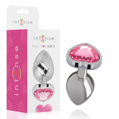 INTENSE - ALUMINIUM-METALL-ANAL-STECKER ROSA HERZ GRÖSSE S