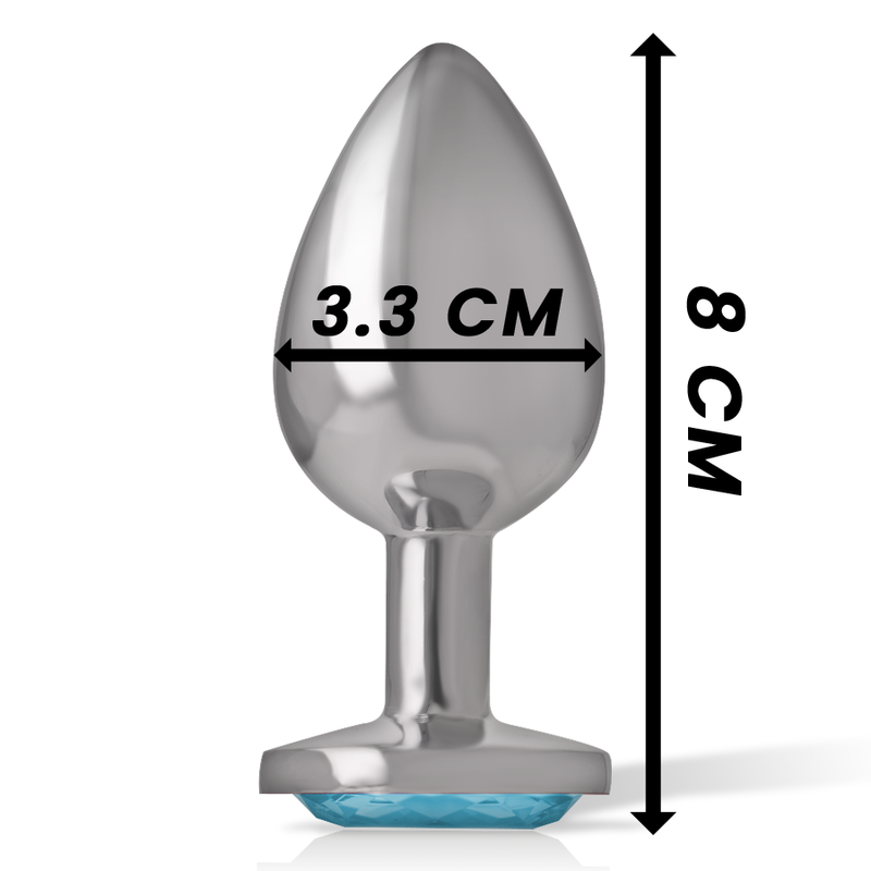 INTENSE - ALUMINIUM-METALL-ANAL-STECKER, BLAUES HERZ, GRÖSSE M