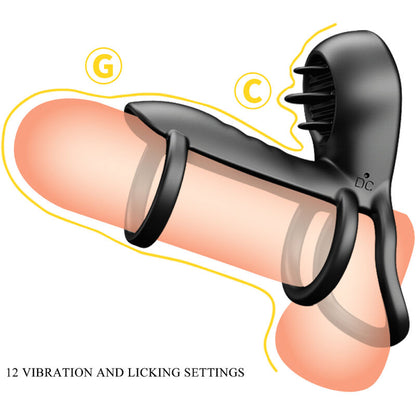 PRETTY LOVE - JAMMY PENIS SLEEVES 12 VIBRATIONS WITH RECHARGEABLE SILICONE TONGUE