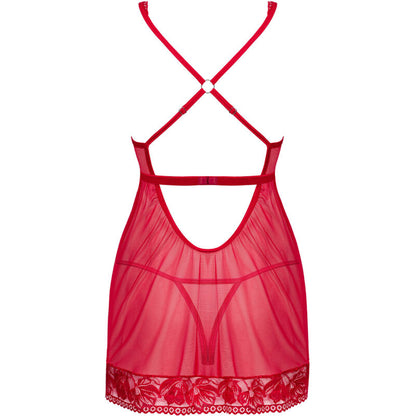 OBSESSIVE - LACELOVE BABYDOLL &amp; THONG RED XS/S