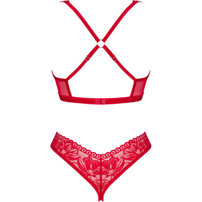 OBSESSIVE - LACELOVE SET TWO PIECE CUPLESS RED XS/S