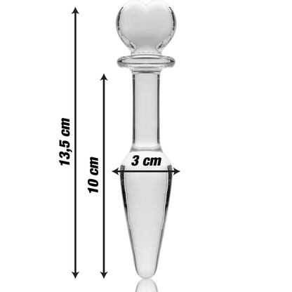 NEBULA SERIES BY IBIZA - MODEL 7 ANAL PLUG BOROSILICATE GLASS CLEAR 13.5 CM -O- 3 CM