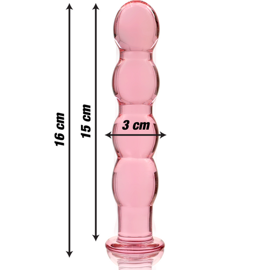 NEBULA SERIES BY IBIZA - MODEL 10 DILDO BOROSILICATE GLASS CLEAR 16.5 CM -O- 3.5 CM