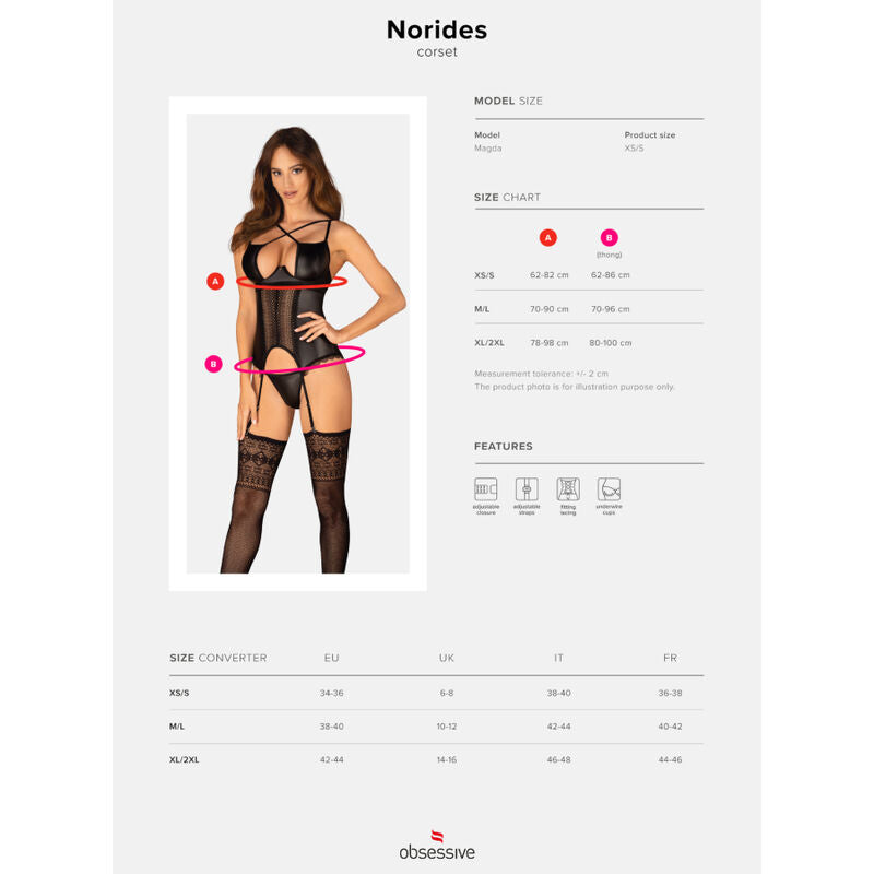 OBSESSIVE - NORIDES CORSET &amp; THONG XS/S