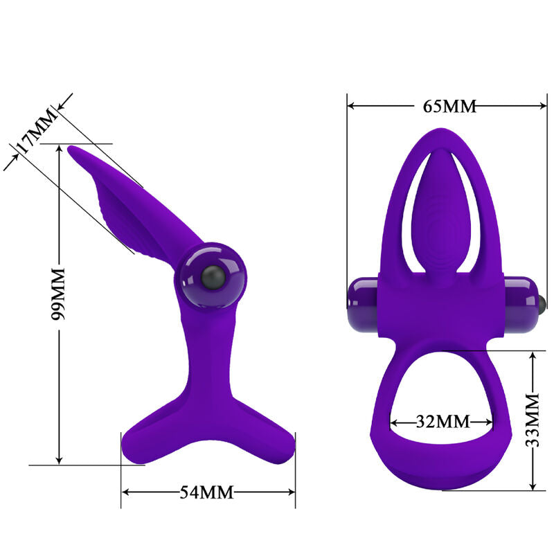 PRETTY LOVE - VIBRATOR RING 10 VIBRATIONS PURPLE SILICONE