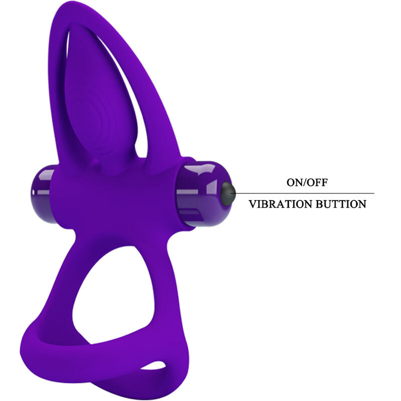 PRETTY LOVE - VIBRATOR RING 10 VIBRATIONS PURPLE SILICONE