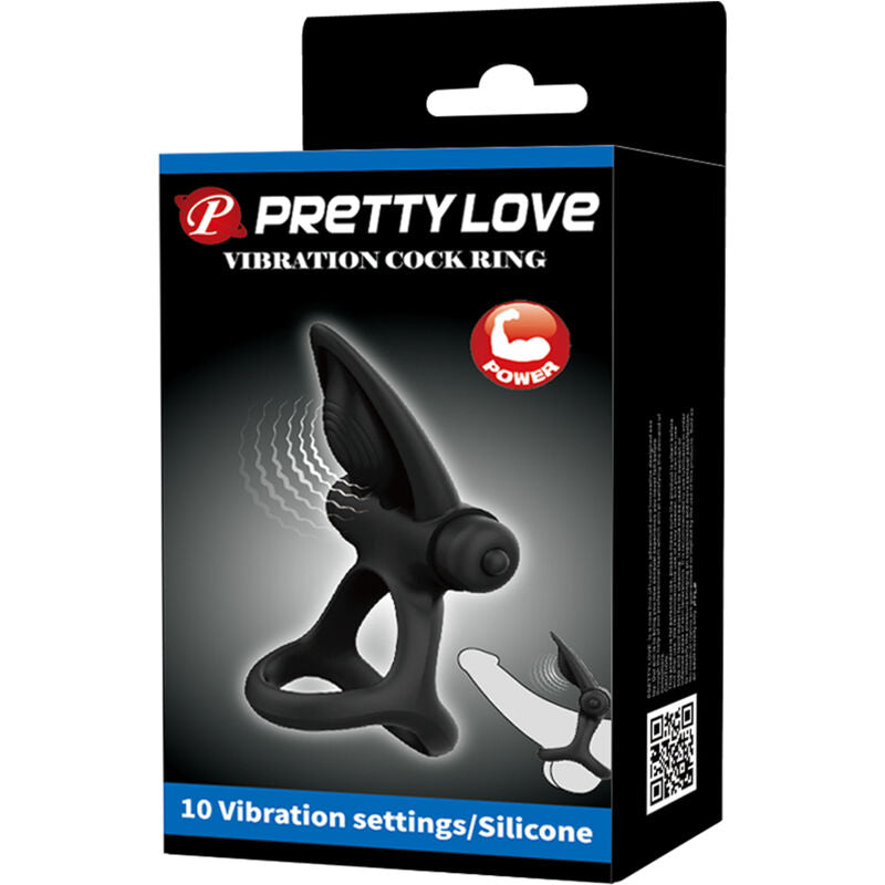 PRETTY LOVE - VIBRATION RING 10 VIBRATIONS BLACK SILICONE