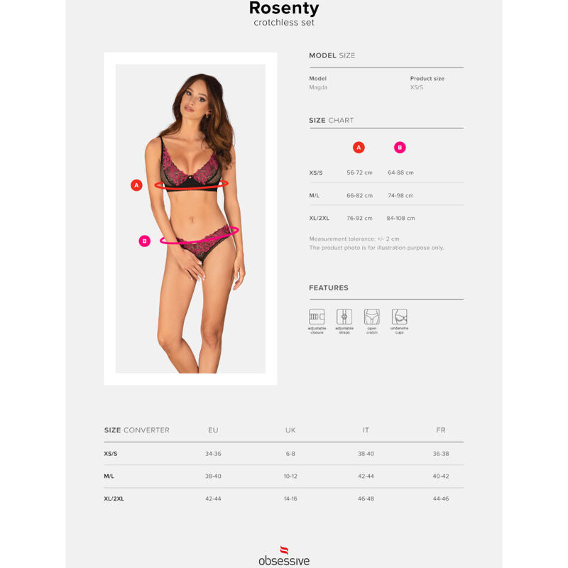 OBSESSIVE - ROSENTY SET TWO PIECE XS/S