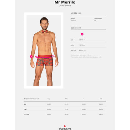 OBSESSIVE - MS MERRILO BOXER SHORTS &amp; BOW TIE XXL/XXXL