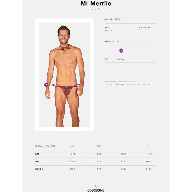 OBSESSIVE - MS MERRILO Thong and Bow Tie ONE SIZE