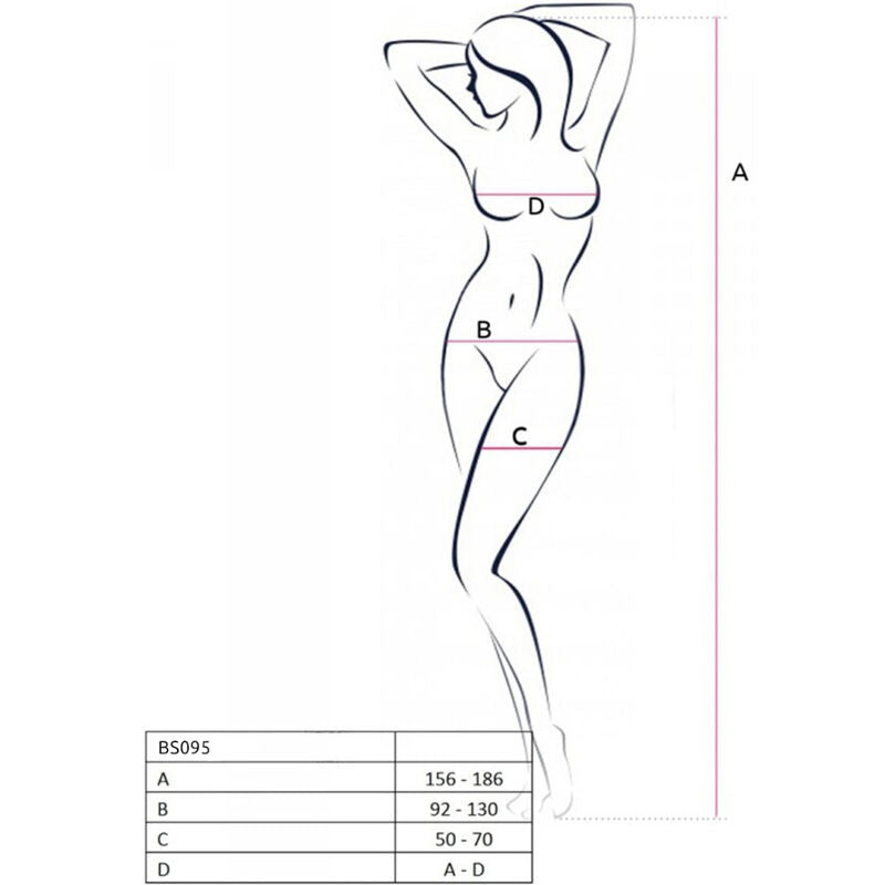 PASSION - BS095 BLACK BODYSTOCKING, ONE SIZE