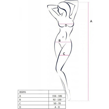 PASSION - BS095 BLACK BODYSTOCKING, ONE SIZE
