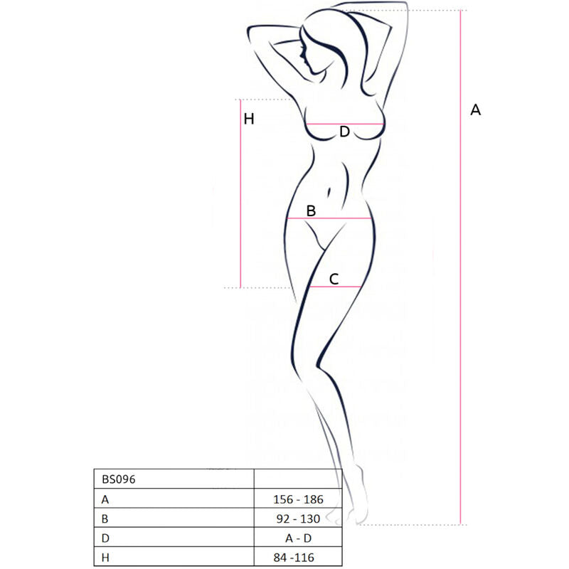PASSION - BS096 BLACK BODYSTOCKING, ONE SIZE