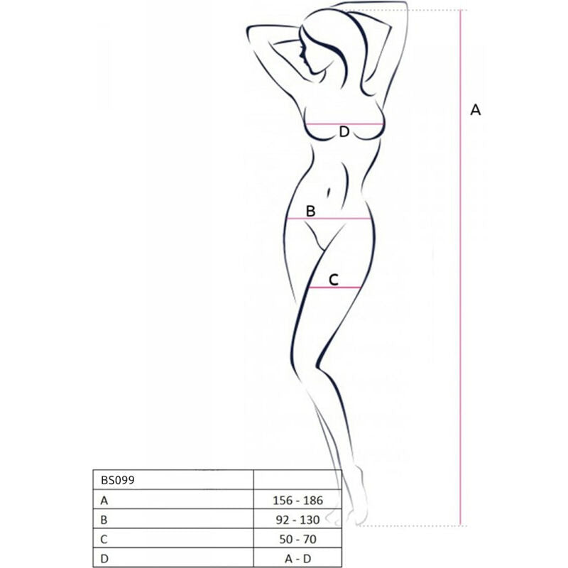 PASSION - BS099 BLACK BODYSTOCKING, ONE SIZE