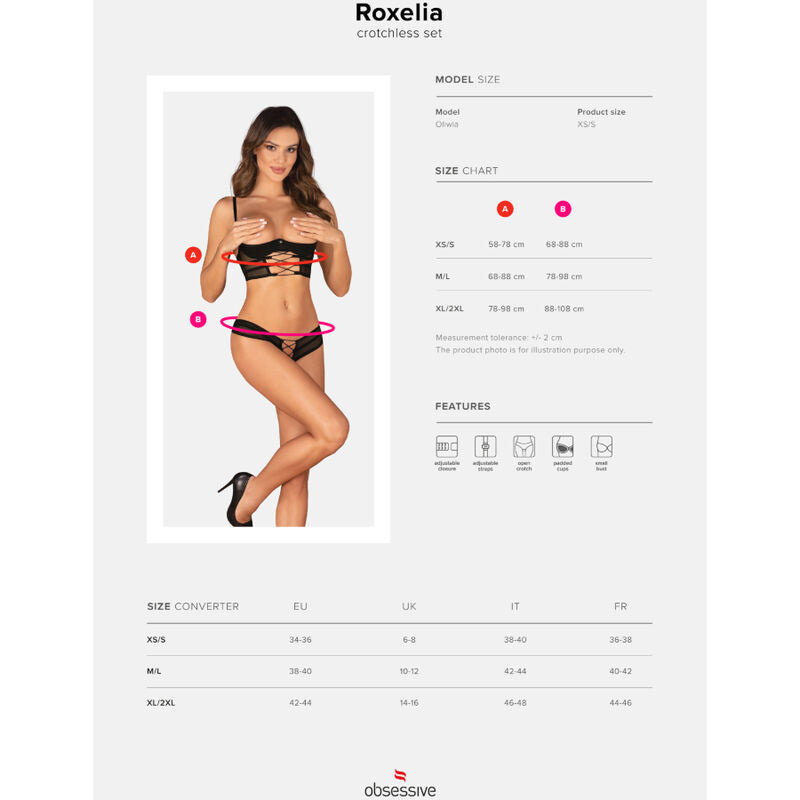 OBSESSIVE - ROXELIA SET TWO PIECE BODYLESS XS/S