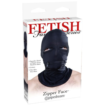 FETISH FANTASY SERIES - HOOD WITH ZIPPERS BLACK