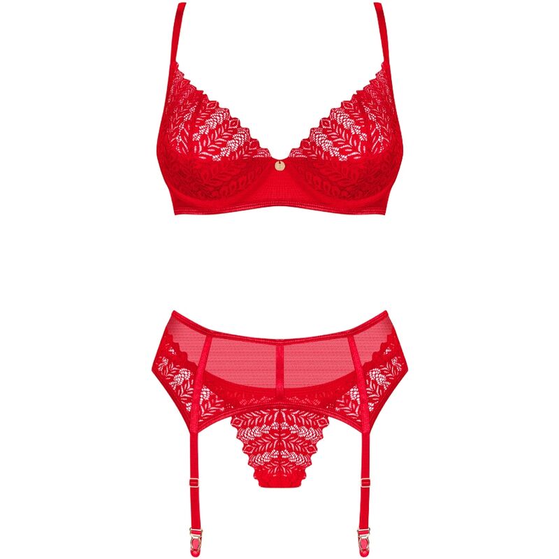 OBSESSIVE - INGRIDIA SET THREE PIECE RED XS/S