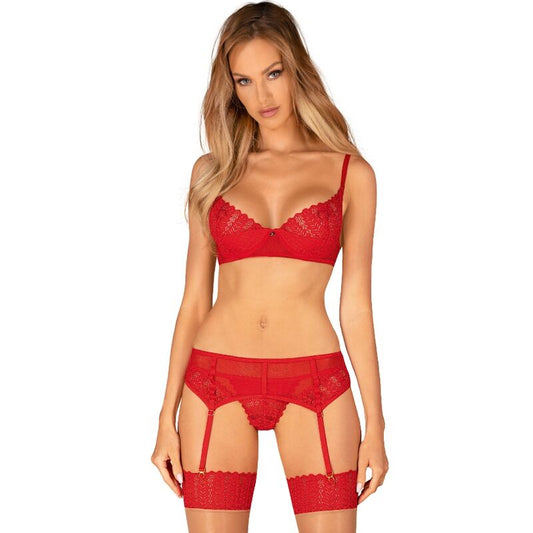 OBSESSIVE - INGRIDIA SET THREE PIECE RED XS/S