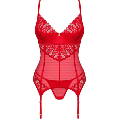 OBSESSIVE - INGRIDIA CORSET &amp; TANGA RED XS/S