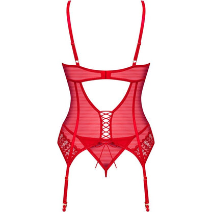 OBSESSIVE - INGRIDIA CORSET &amp; TANGA RED XS/S