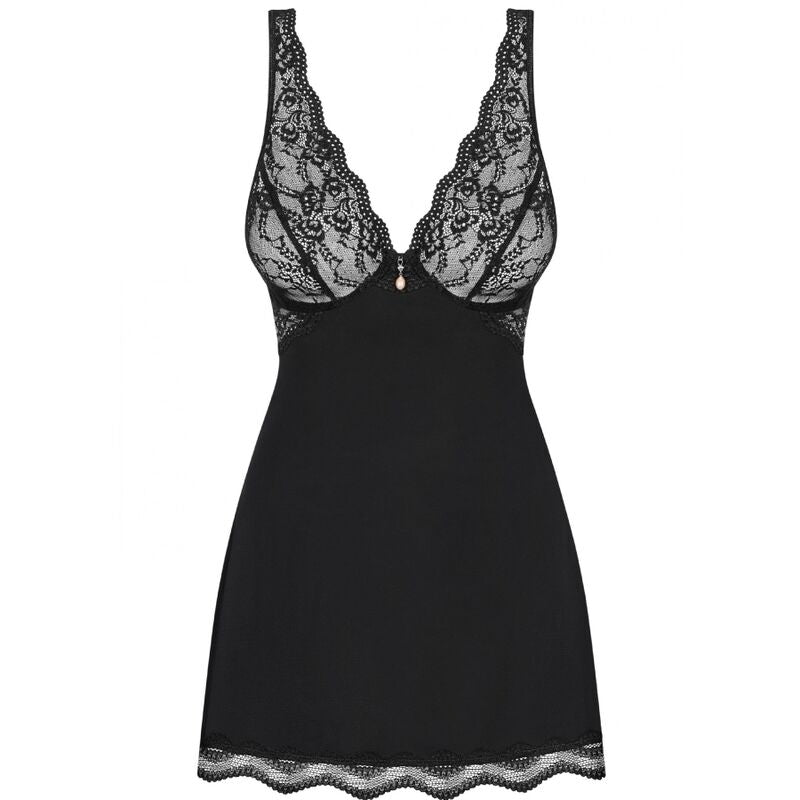 OBSESSIVE - BABYDOLL AND LUVAE THONG BLACK XS/S 