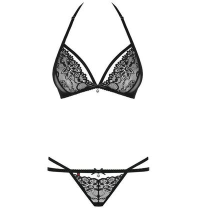 OBSESSIVE - 838 SET TWO PIECE BLACK S/M