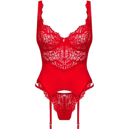 OBSESSIVE - AMOR CHERRIS CORSET &amp; TANGA L/XL
