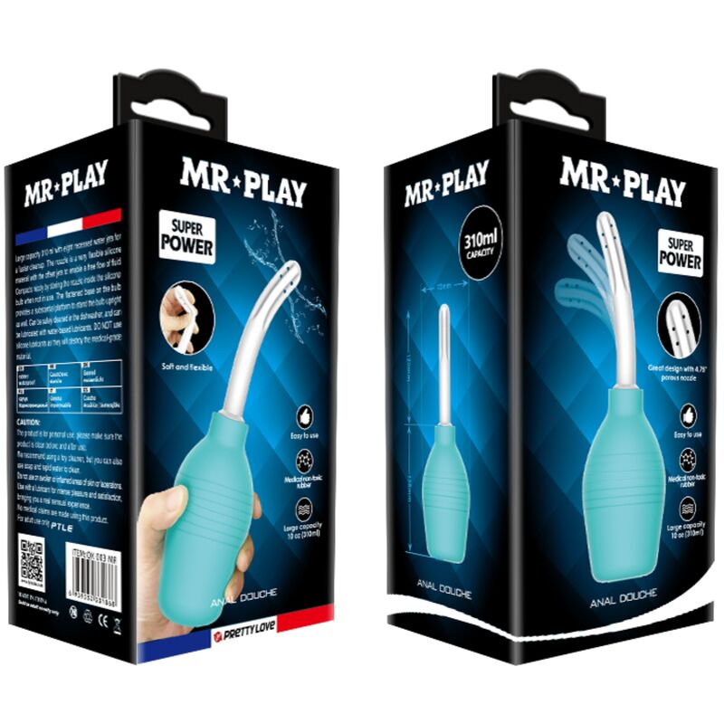 MR PLAY - ANAL-BIRNE-BLAUE GUMMI-DUSCHE