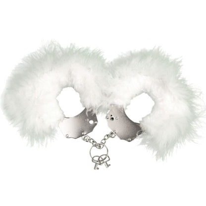 ADRIEN LASTIC – METAL HANDCUFFS WITH WHITE FEATHERS