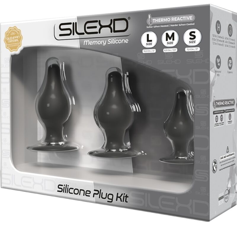 SILEXD - KIT ANAL PLUG PREMIUM SILEXPAN SILIKON THERMOREAKTIVE GRÖSSE S / M / L