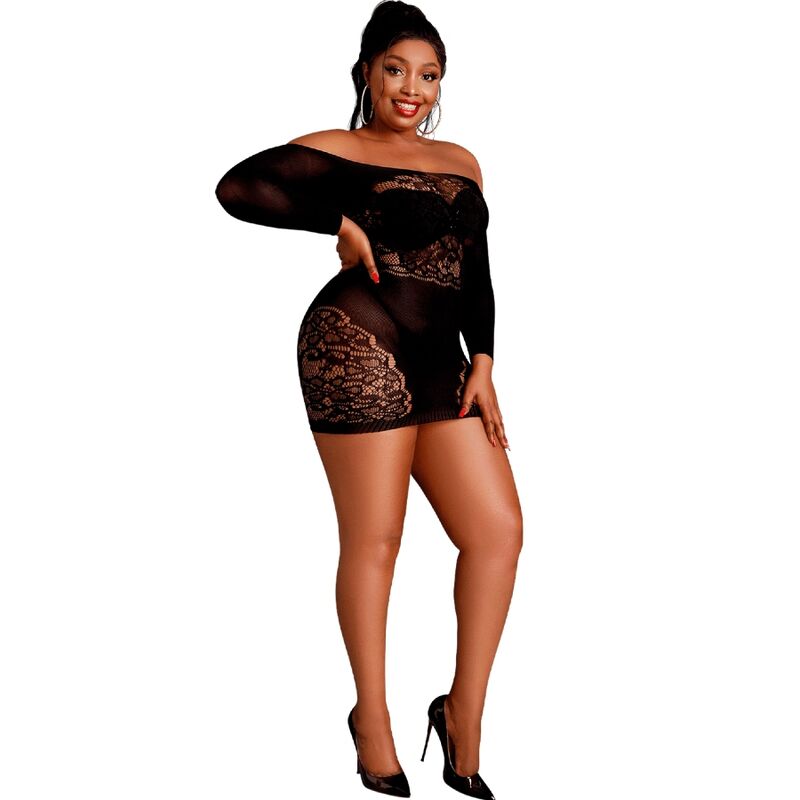 MOONLIGHT - LONG SLEEVE DRESS MODEL 7 BLACK OVERSIZE