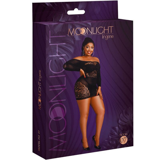 MOONLIGHT - LONG SLEEVE DRESS MODEL 7 BLACK OVERSIZE