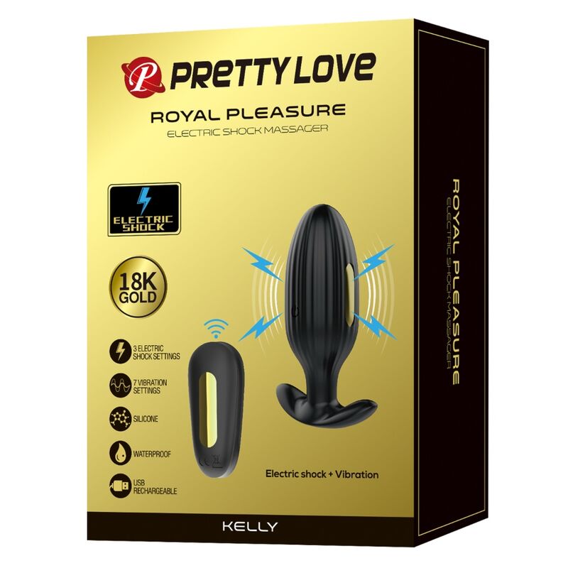 PRETTY LOVE - KELLY PLUG ANAL WIEDERAUFLADBARER VIBRATOR SCHWARZ