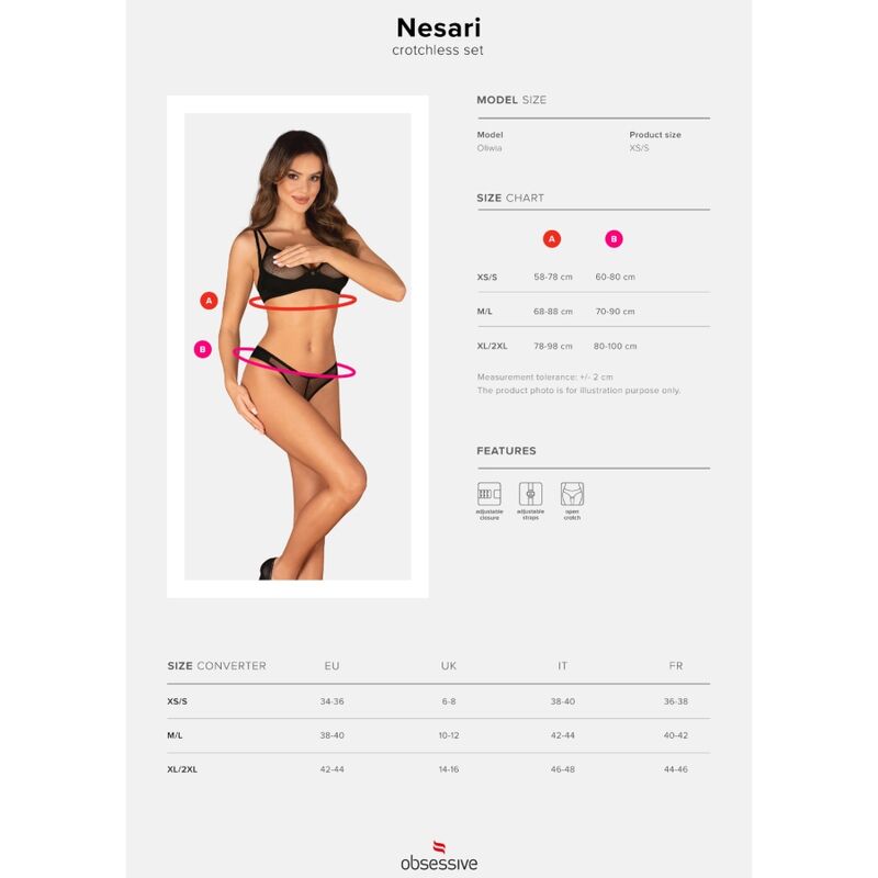 OBSESSIVE - NESARI SET, TWO PIECE, OHUFREE, XS/S