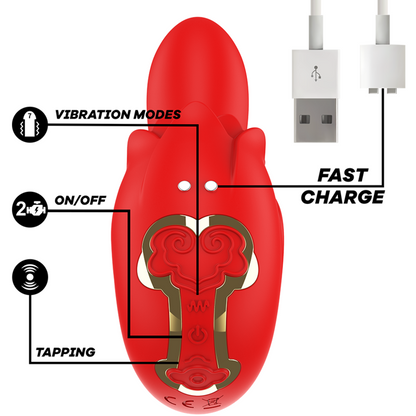 MIA - SELENA STIMULATOR VIBRATING + FLAP RED