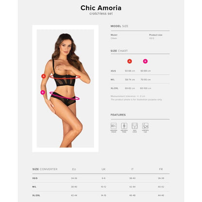 OBSESSIVE - CHIC AMORIA SET 2 PIECE BODYLESS XS/S