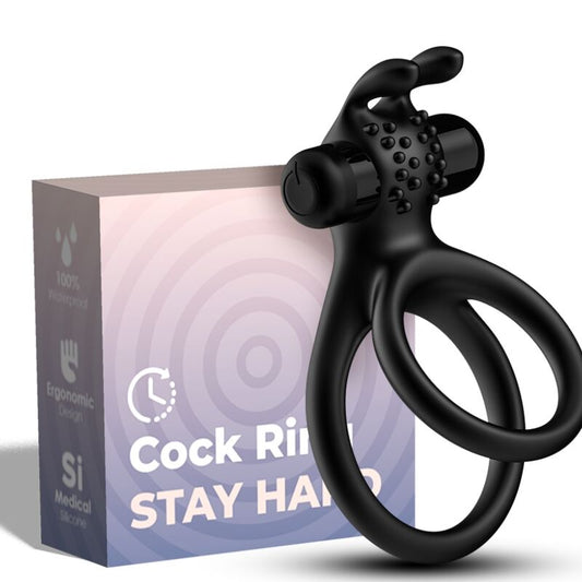 ARMONY - TRAVELLER DOUBLE VIBRATOR RING FOR COUPLES RABBIT BLACK