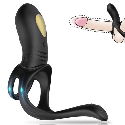 ARMONY - JOY JUMPER RING VIBRATOR FOR COUPLES &amp; ANAL PLUG REMOTE CONTROL BLACK