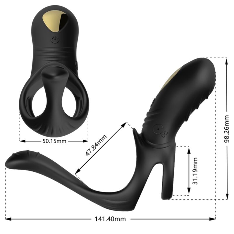 ARMONY - JOY JUMPER RING VIBRATOR FOR COUPLES &amp; ANAL PLUG BLACK