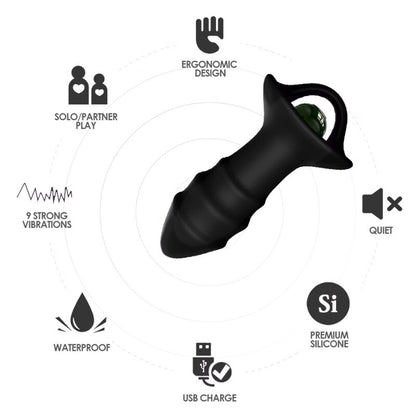 ARMONY - KYLIN FINGERVIBRATOR & ANALPLUG FERNBEDIENUNG SCHWARZ