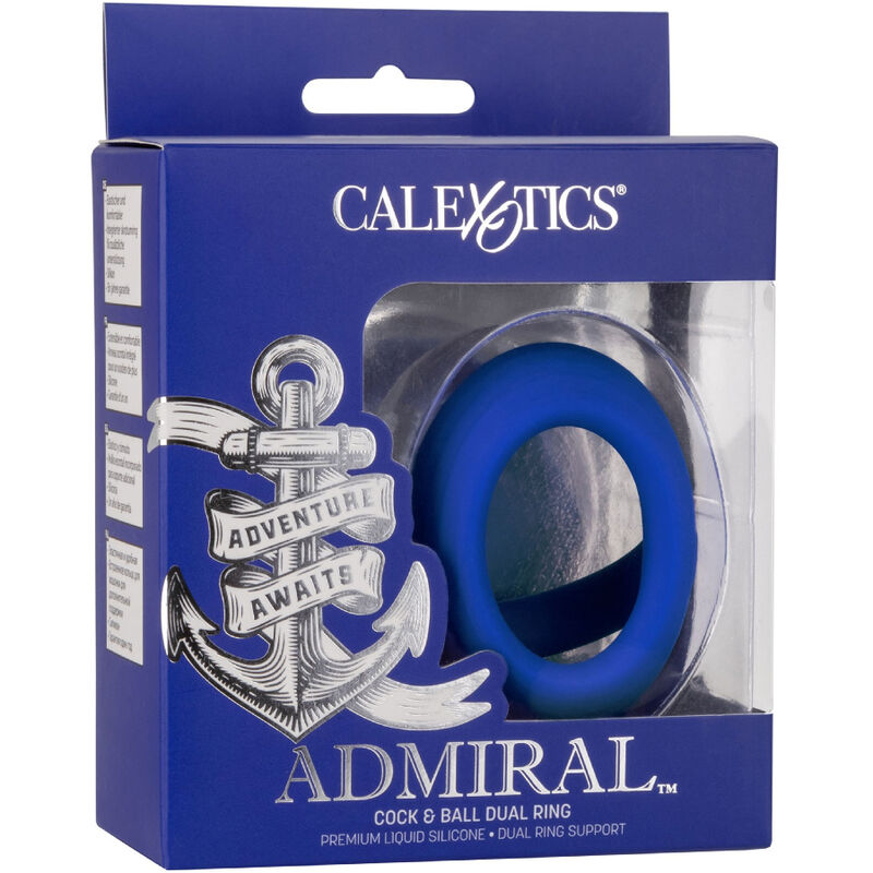 CALEXOTICS - ADMIRAL COCK BALL DUAL RING BLAU