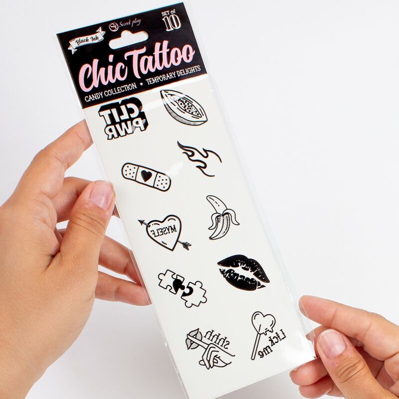 SECRET PLAY - SET MIT 10 TEMPORREN TATTOOS AUS DER CANDY COLLECTION