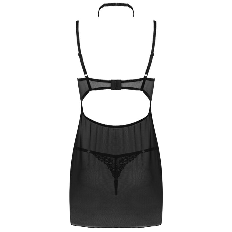 LIVCO CORSETTI FASHION - BINELLA SET BABYDOLL + TANGA BLACK
