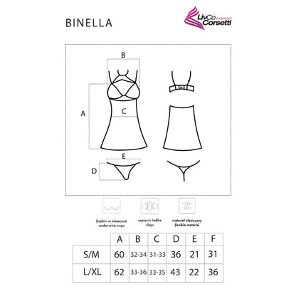 LIVCO CORSETTI FASHION - BINELLA SET BABYDOLL + TANGA BLACK
