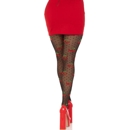 LEG AVENUE - BLACK CHERRY MUD FLAPS STOCKINGS