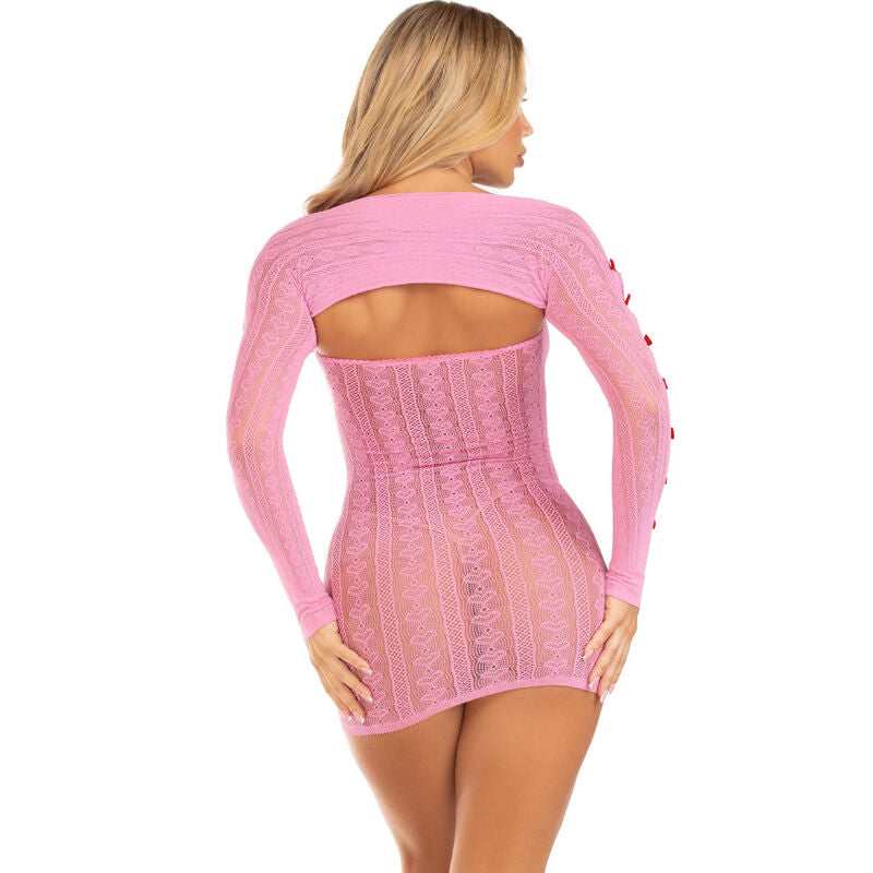 LEG AVENUE - DRESS HEART &amp; BOWS PINK ONE SIZE