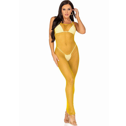 LEG AVENUE - LONG NET DRESS PINK ONE SIZE