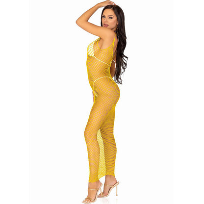 LEG AVENUE - LONG NET DRESS PINK ONE SIZE