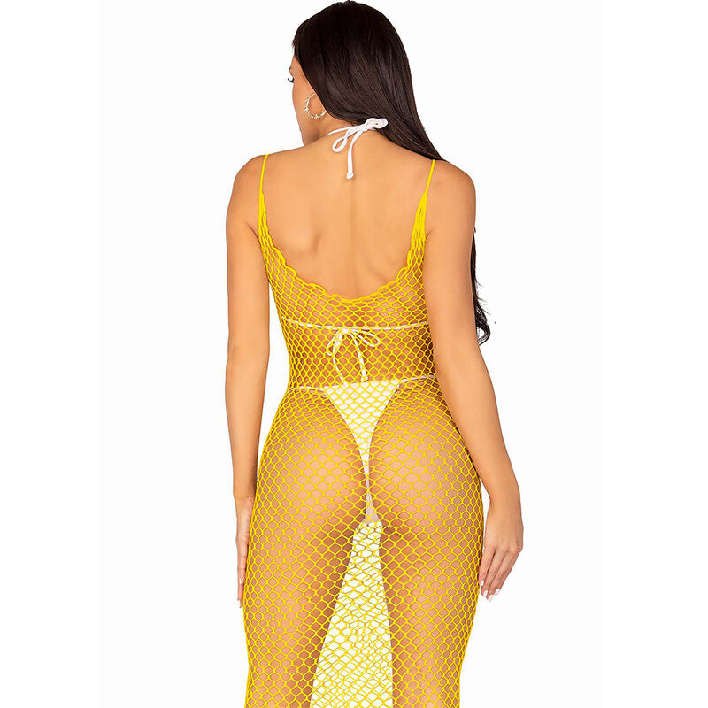 LEG AVENUE - LONG NET DRESS PINK ONE SIZE