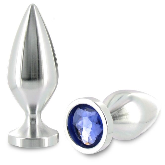 METAL HARD - ANAL PLUG ALIMINUM COLOR CRYSTAL LARGE 10.16 CM